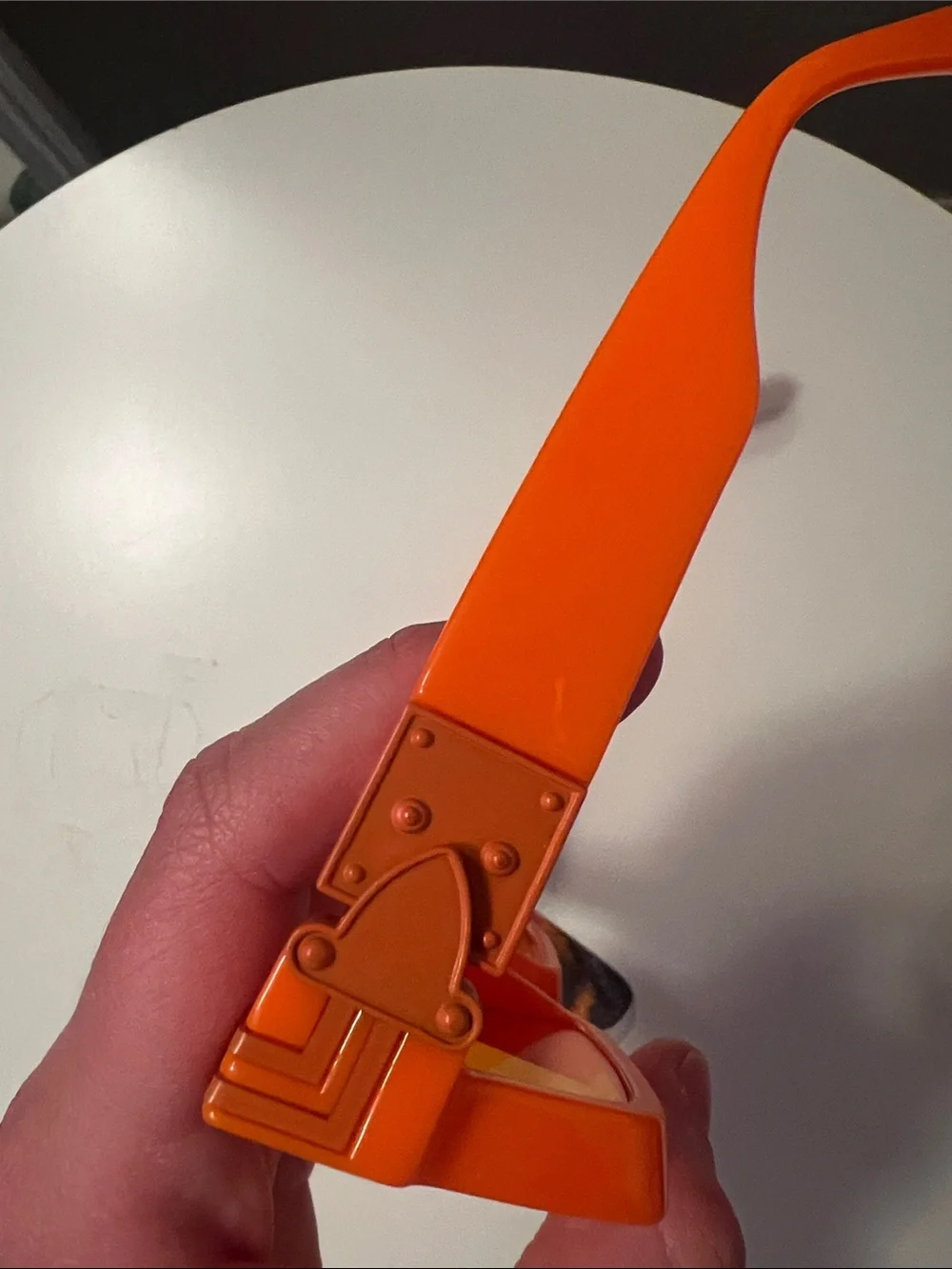 Bold Orange Rectangular Sunglasses